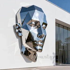 3D Geometric Face Sculpture For Sale