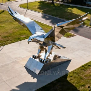 3D Geometric Garden Large Metal Eagle Statue