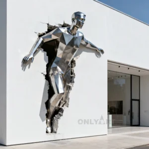 3D Through Wall Figure Sculpture Art Decoration