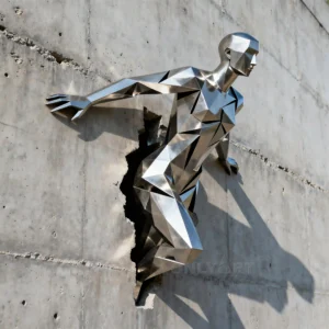 3d Metal Wall Art Sculpture - Geometric Man