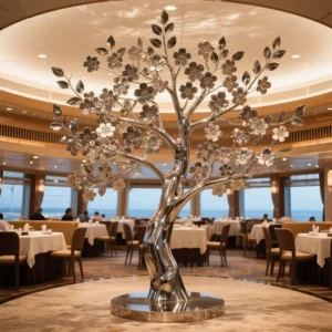 Aluminum Cherry Blossoms Tree Sculpture