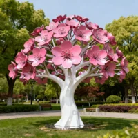 Big Pink Cherry Blossom Tree Statue