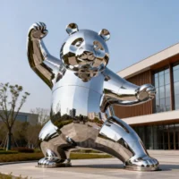 Chinese Animal Kung Fu Panda Bear Sculpture