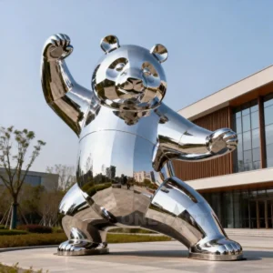 Chinese Animal Kung Fu Panda Bear Sculpture