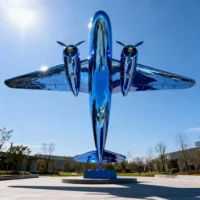 Custom Large Blue Airplane Sculpture