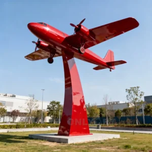 Custom Vintage Metal Plane Sculpture