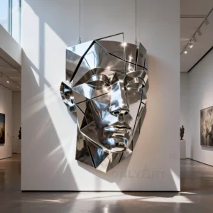 Decor Metal Half Face Sculpture For Indoor