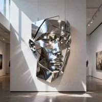 Decor Metal Half Face Sculpture For Indoor