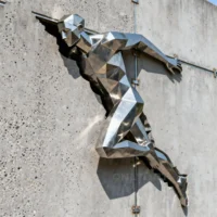 Dynamic Human Form Emerging Wall Out Man Decor Sculpture