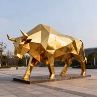 Garden Big Golden Bull Statue