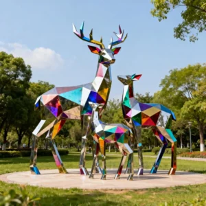 Garden Decor Deer Family Sculpture