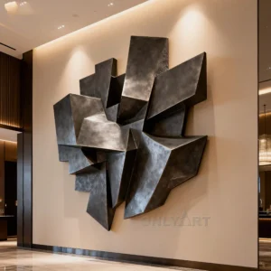 Geometric Abstract Metal Art Wall Sculpture