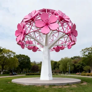 Geometric Art Cherry Blossom Tree Sculpture
