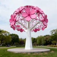 Geometric Art Cherry Blossom Tree Sculpture
