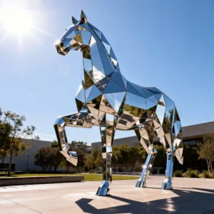 Geometric Large Outdoor Horse Statue For Sale
