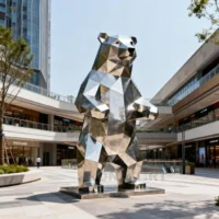 Huge Metal Grizzly Bear Statue