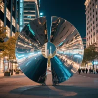 INVERSE Sculpture - Stainless Steel Metal Disc