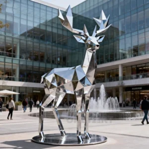 Large 3d Metal Deer Statue Garden Ornament