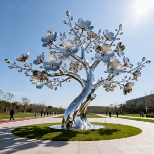 Large Metal Cherry Blossom Sculpture