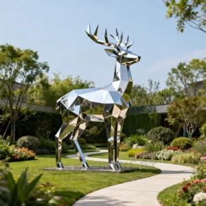 Large Metal Deer Garden Sculptures