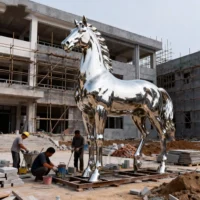 Large Metal Horse Sculpture Yard Decor