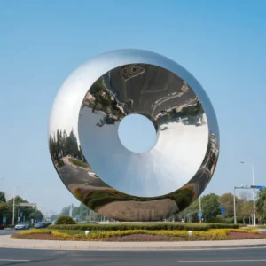 Large Outdoor Stainless Steel Disc Sculpture for Sale