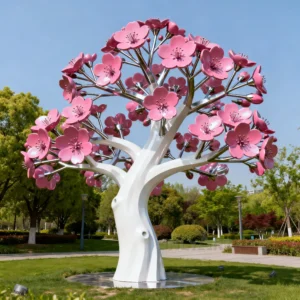 Large Pink Blossom Tree Sculpture