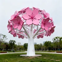 Large Stainless Steel Cherry Blossom Tree