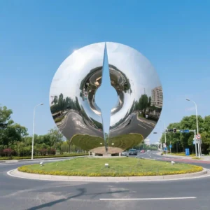 Lawn Modern Metal Disc Art - INVERSE Sculpture