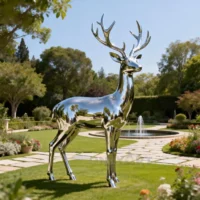 Metal Deer Sculpture For Garden