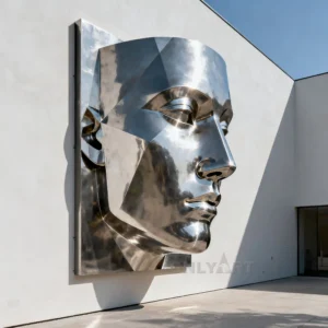 Metal Giant Face Statue For Outdoor