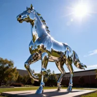 Metal Horse Yard Decor Sculpture