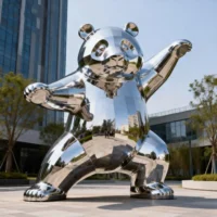 Metal Kung Fu Panda Bear Statue