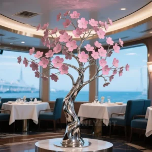 Modern Metal Cherry Blossoms Tree