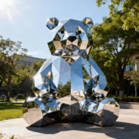 Ornament High Quality Metal Statue Sitting Bear