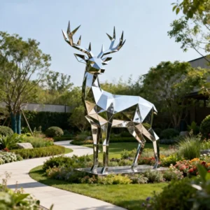 Outdoor Large Metal Deer Garden Sculptures
