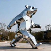 Outdoor Large Walking Panda Bear Sculpture