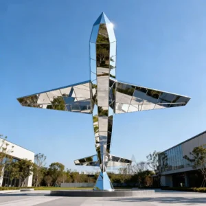 Outdoor Stainless Steel Metal Airplane Sculpture