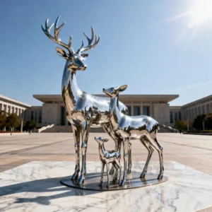 Stainless Steel Deer Statues For Outside