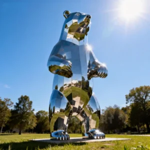 Stainless Steel Large Metal Bear Statue