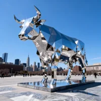 Stainless Steel Metal Bull Statue For Sale