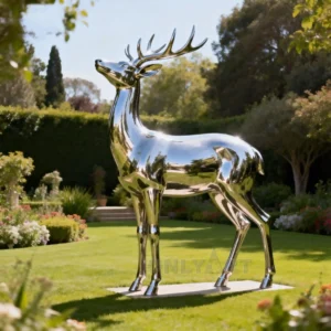 Stainless Steel Metal Full Size Deer Statue