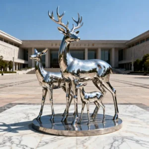 Stainless Steel Metal Life Size Deer Statue For Sale