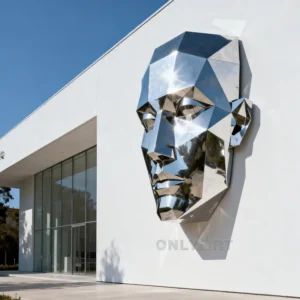 Stainless Steel Metal Man Face Statue