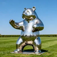 Stainless Steel Outdoor Cartoon Bear Statue