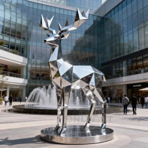 Stainless Steel Stag Statue For Sale