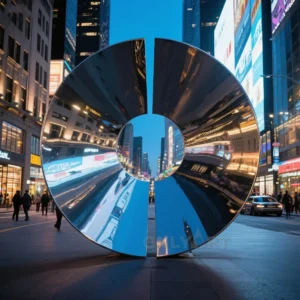 USA Magic City Disc Metal Steel Sculpture