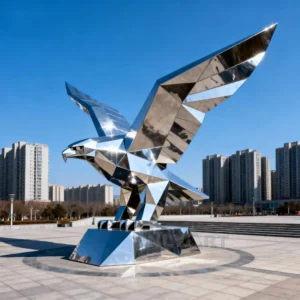 Welded Stainless Steel Eagle Sculpture For Sale