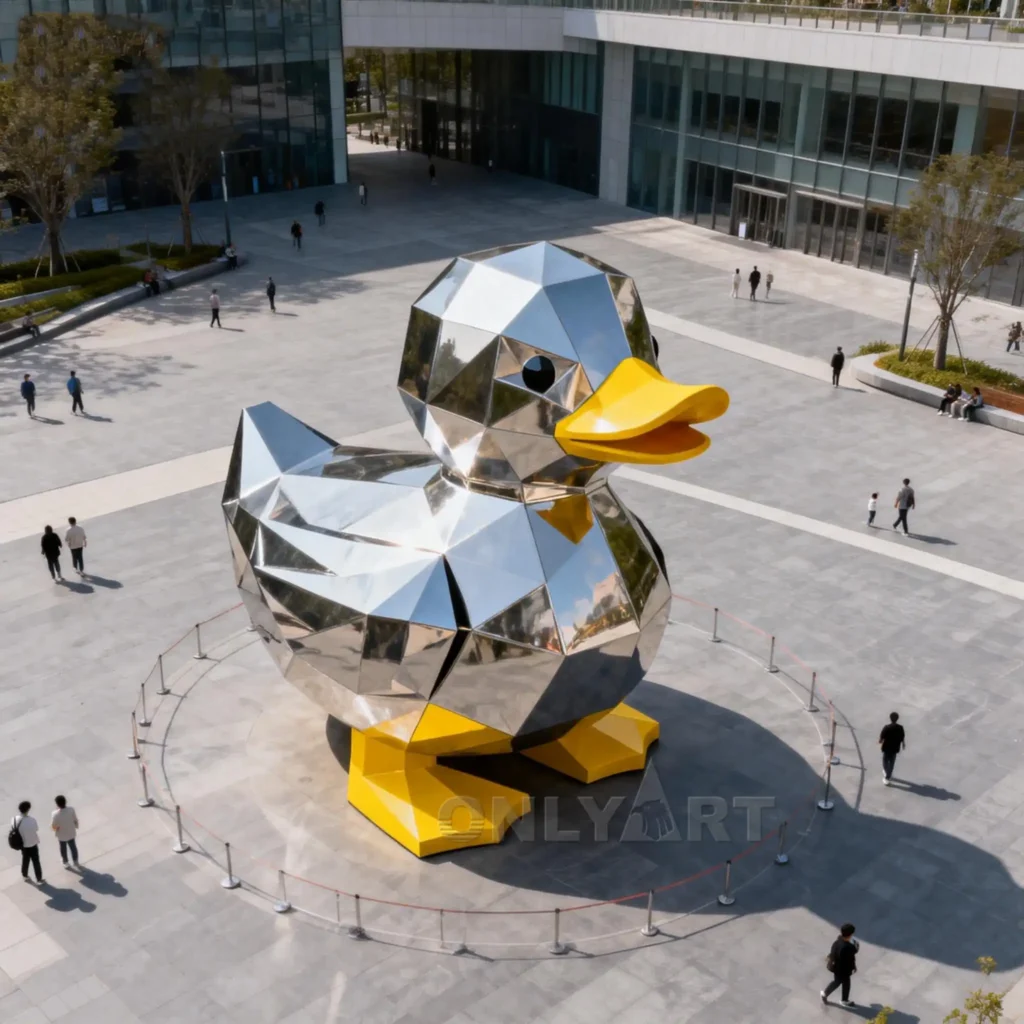 Big Geometric Duck Statues For Outside