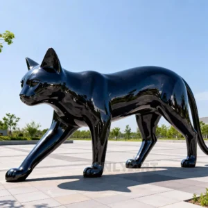 Black Cat Statue For Garden